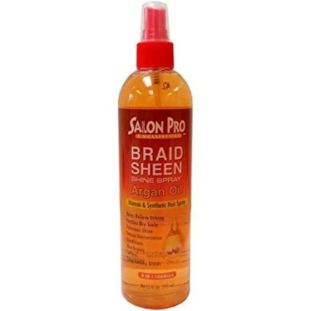 SALON PRO BRAID SHEEN SHINE SPRAY - ARGAN OIL (12OZ)