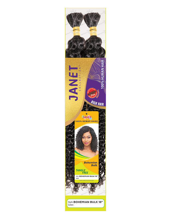 JANET COLLECTION BOHEMIAN BULK 18" HUMAN BRAIDING HAIR