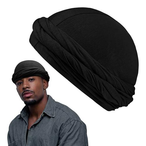 BLACK ICE PROFESSIONAL PRE-TIED SILKY SATIN LINED TURBAN