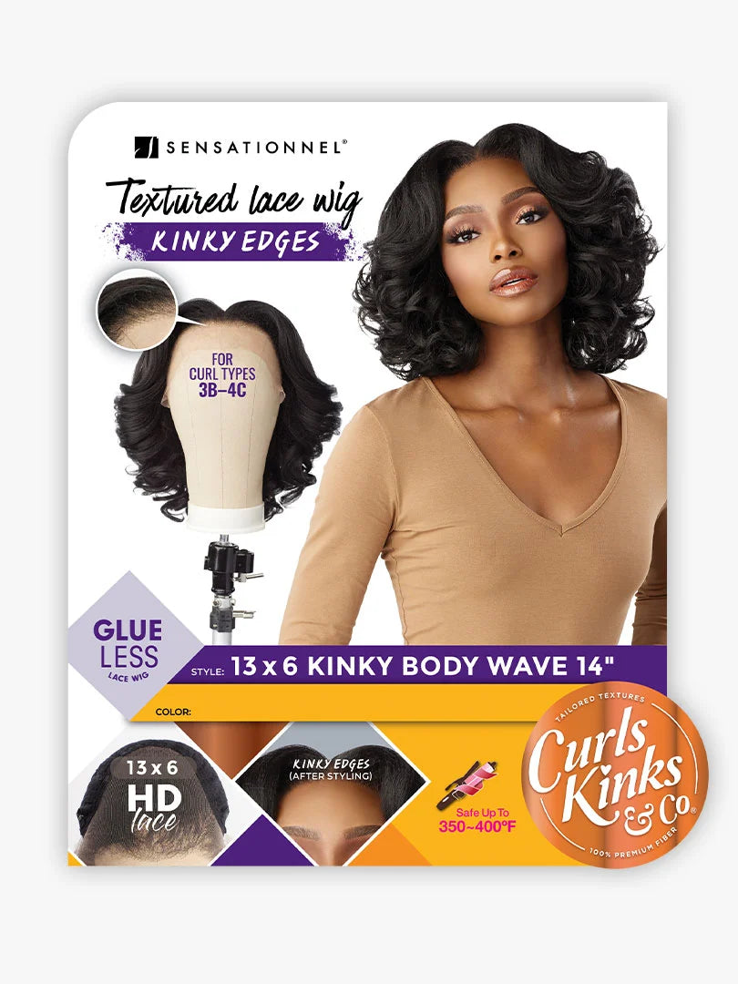 SENSATIONNEL - KINKY EDGES 13X6 KINKY BODY WAVE 14″ GLUELESS LACE WIG