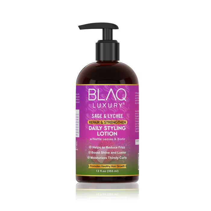 BLAQ LUXURY SAGE &amp; LYCHEE REPAIR &amp; STRENGTHEN DAILY STYLING LOTION 12 OZ