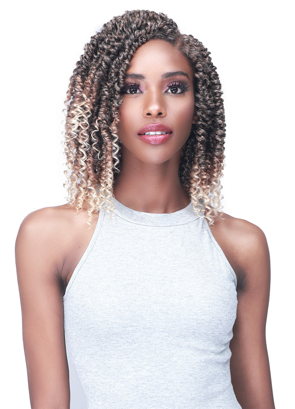 BOBBIBOSS MLF612 NU LOCS SPRING TWIST 14&quot; LACE FRONT WIG