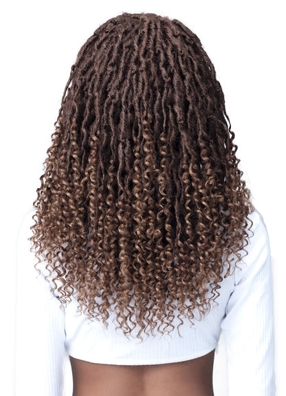BOBBIBOSS MLF617 MICRO LOCS CURLY TIPS 22&quot; LACE FRONT WIG