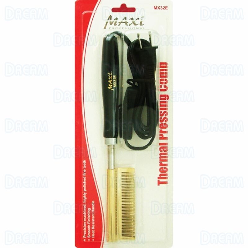 MAXI PRESSING THERMAL CERAMIC COMB ELECTRIC - BRASS MEDIUM CURVED