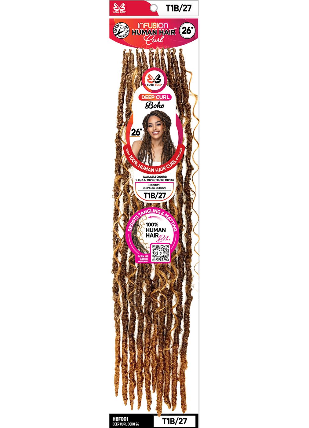 B0BBIBOSS - INFUSION DEEP CURL BOHO BOX BRAID 24 CROCHET BRAIDING HAIR