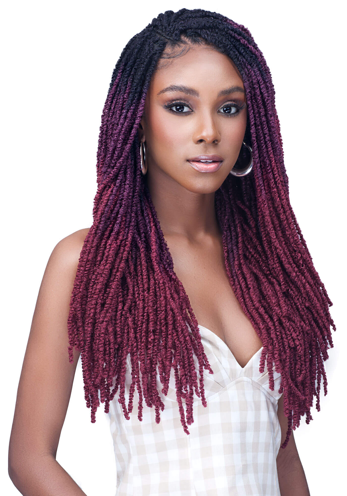 Side Braid Hair(Dark Pink)