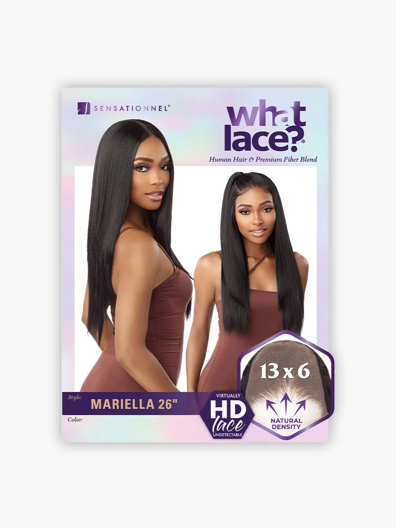 SENSATIONNEL - WHAT LACE? HUMAN HAIR BLEND LACE FRONT MARIELLA 26″ WIG