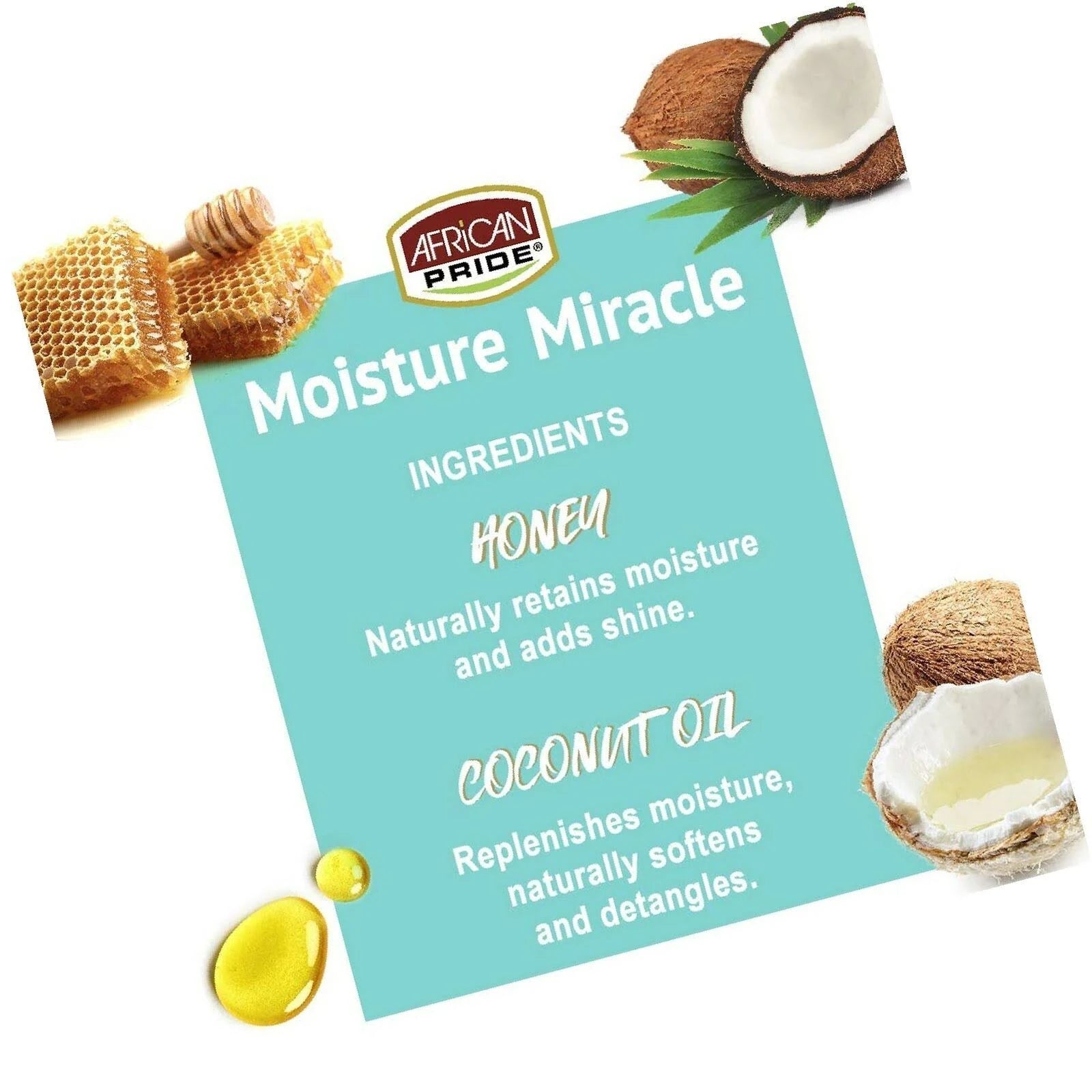 AFRICAN PRIDE MOISTURE MIRACLE COCONUT MILK &amp; HONEY LEAVE-IN CONDITIONER
