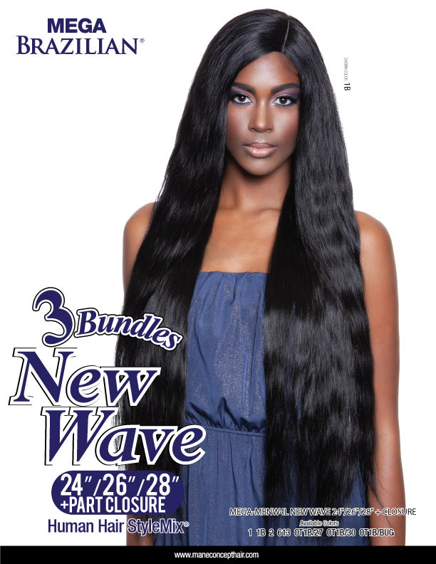 MEGA BRAZILIAN - MBNW4L-MEGA BRAZILLIAN NEW WAVE 24&quot;/26&quot;/28&quot;