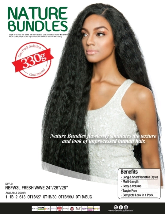 NATURE BUNDLES - NBFW3L - FRESH WAVE 24&quot;/26&quot;/28&quot;