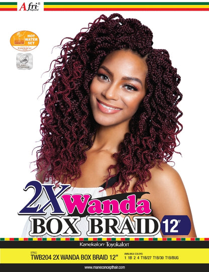AFRI 2X WANDA BOX BRAID 12&quot; CROCHET BRAIDING HAIR