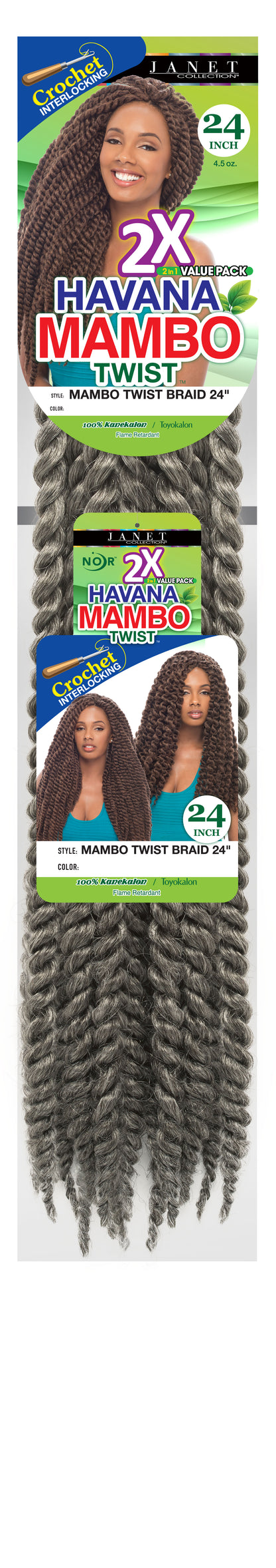 2X MAMBO TWIST BRAID 24&quot;