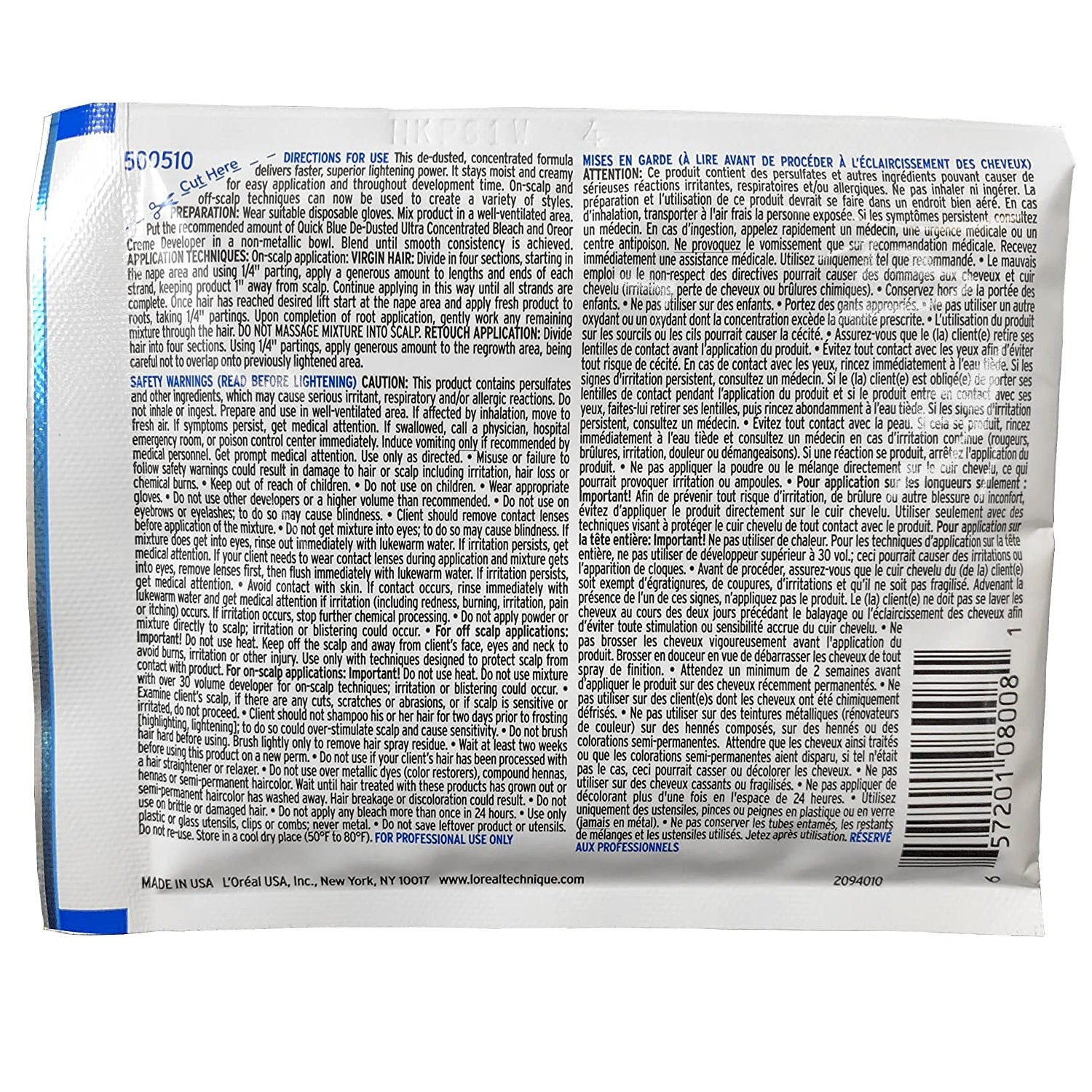 LOREAL® QUICK BLUE PACKETTE DSP (1OZ)