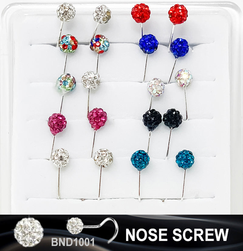 DESIGNER NOSE RING (SCREW)  - SOLD BY EACH UNIT