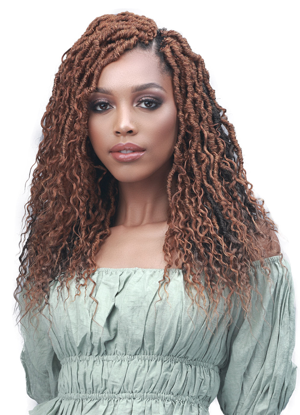 B0BBIBOSS - NU LOCS - 2X FRENCH DEEP BOHO STYLE 14&quot; CROCHET BRAIDING HAIR