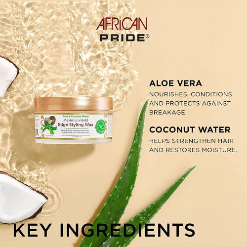 AFRICAN PRIDE MOISTURE MIRACLE EDGE STYLING WAX 6 Oz