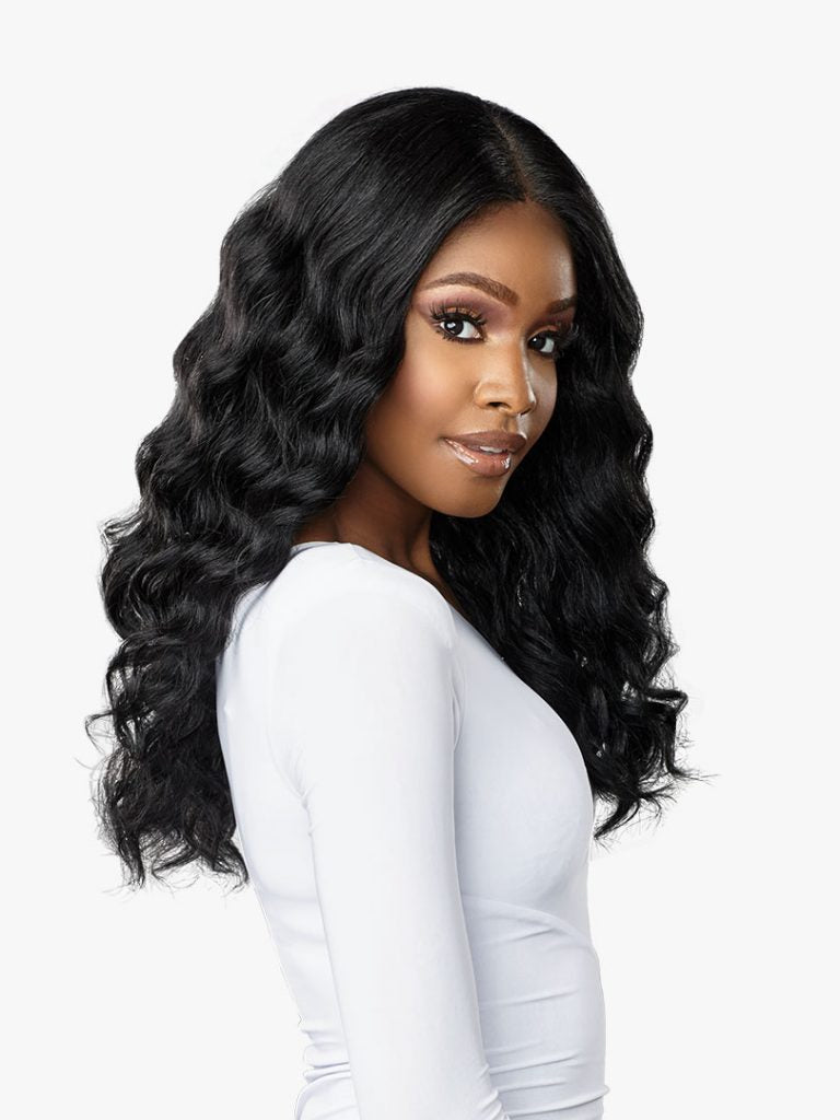 SENSATIONNEL - BUTTA LACE HUMAN HAIR BLEND DEEP WAVE 20″ LACE FRONT WIG