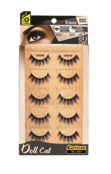 EBIN DOLL CATTENTION 3D LASHES - 5 PAIRS