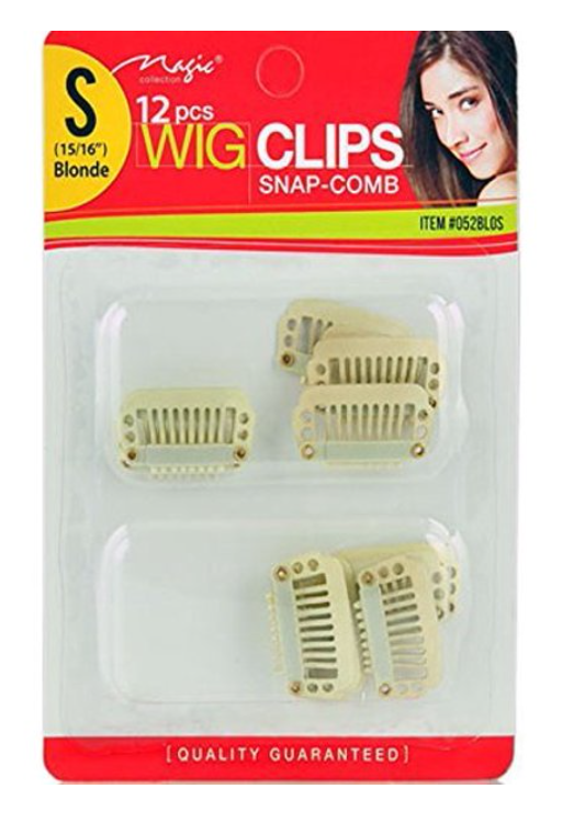 MAGIC COLLECTION 12 PCS WIG CLIPS SNAP COMB 5/16&quot; SMALL