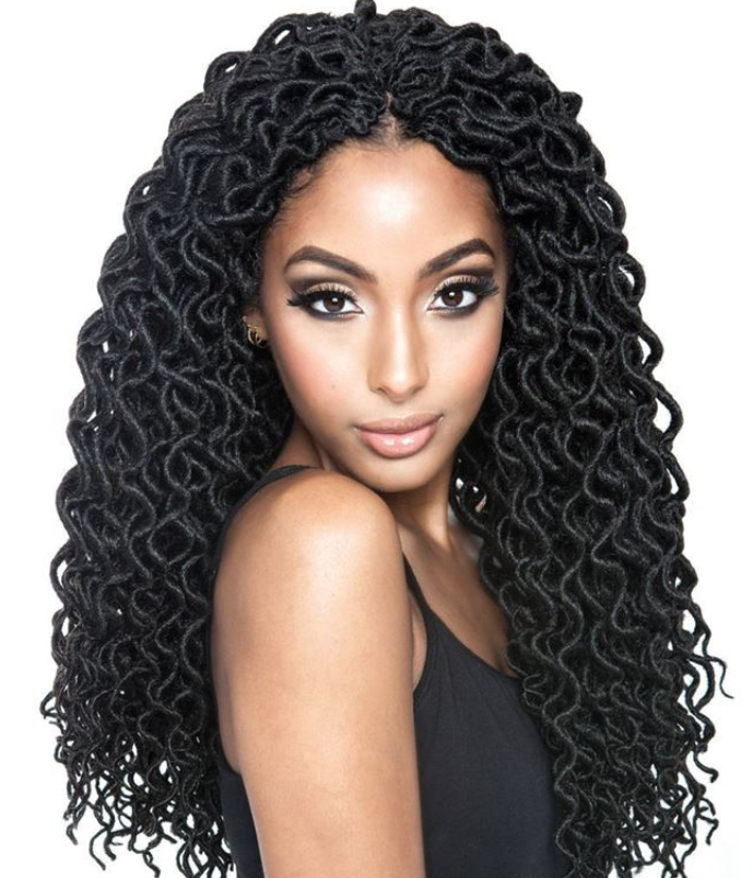 AFRI - CURLED FAUX LOCS 18&quot; CROCHET BRAIDING HAIR