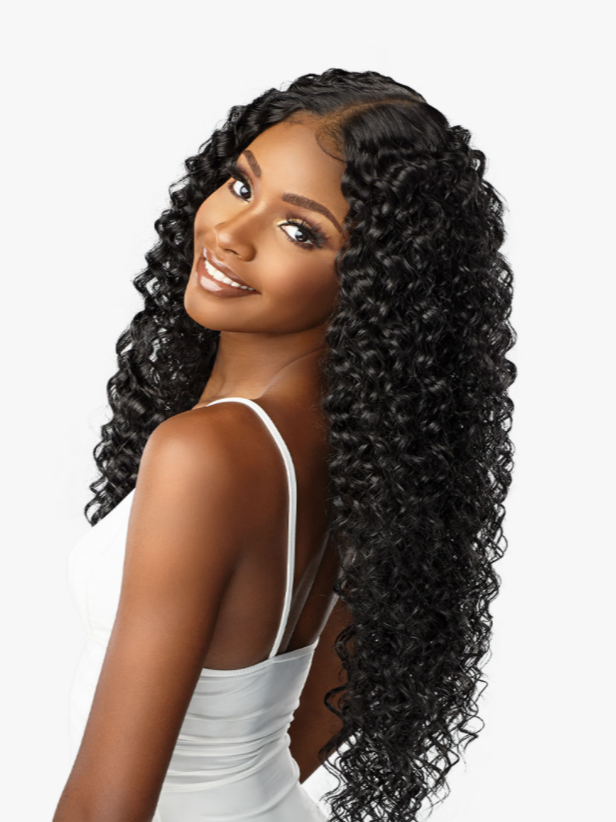 SENSATIONNEL - BUTTA LACE HUMAN HAIR BLEND BOHEMIAN 28″ LACE FRONT WIG