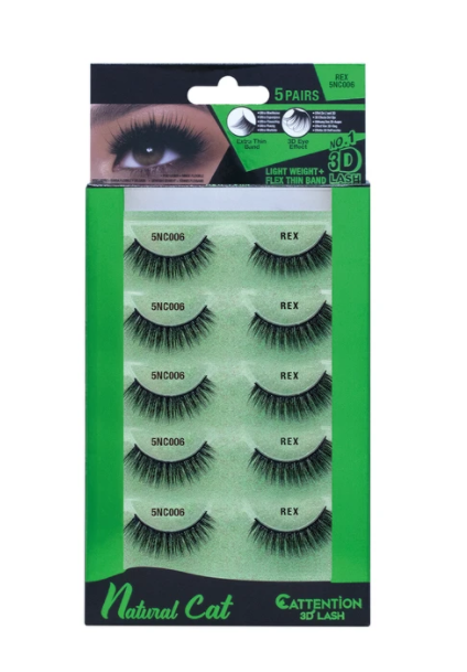 EBIN NATURAL CATTENTION 3D LASHES - 5 PAIRS