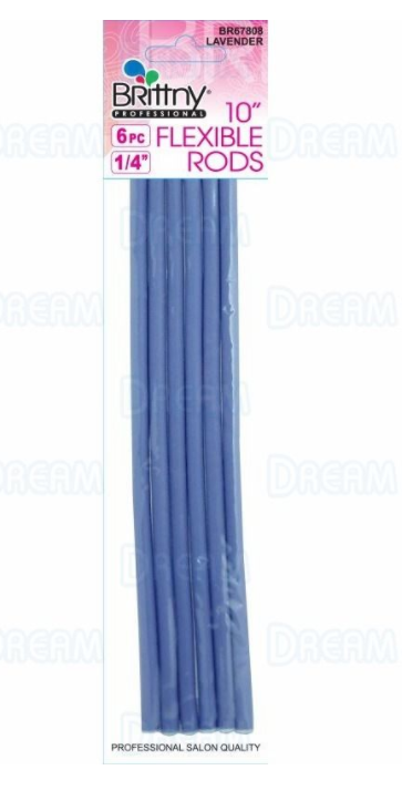 BRITTNY 6 PCS 1/4&quot; LAVENDER FLEXIBLE RODS 10&quot;