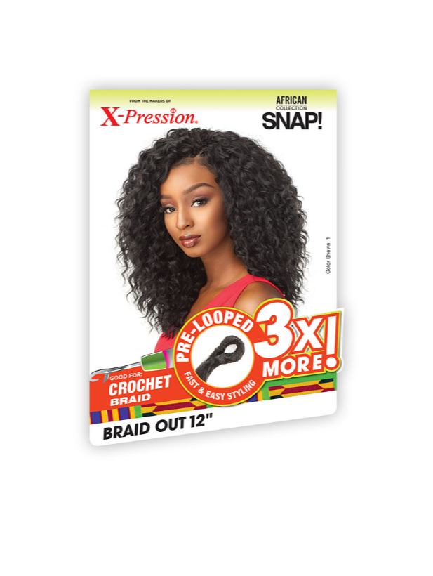 SENSATIONNEL - X-PRESSION - 3X BRAID OUT 12″ CROCHET BRAIDING HAIR