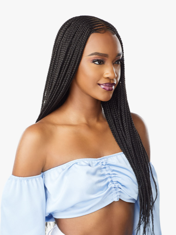 SENSATIONNEL - CLOUD9 SWISS LACE BRAIDED WIG - 4X5 CENTER PART FEED IN 28″