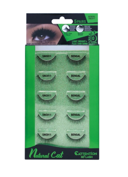 EBIN NATURAL CATTENTION 3D LASHES - 5 PAIRS