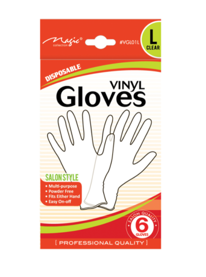 MAGIC COLLECTION DISPOSABLE BLACK VINYL GLOVES