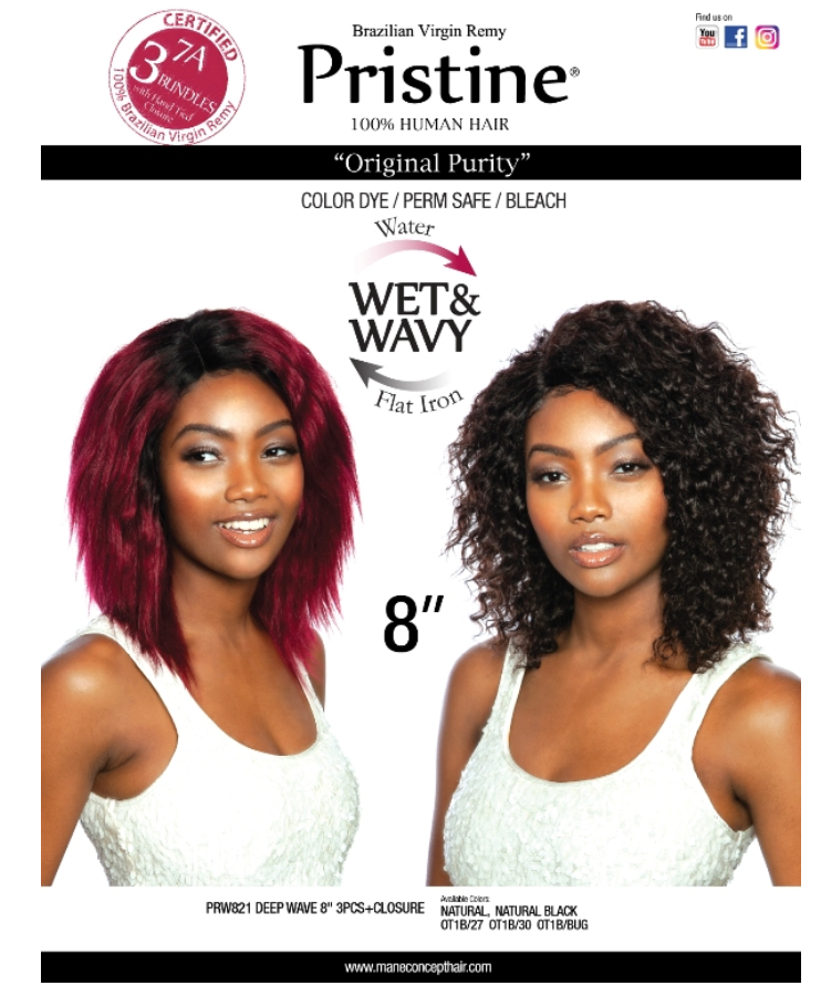 PRISTINE®  - PRW821- DEEP WAVE 8&quot; 3PCS+CL