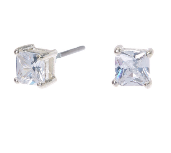 CUBIC ZIRCONIA SQUARE SILVER