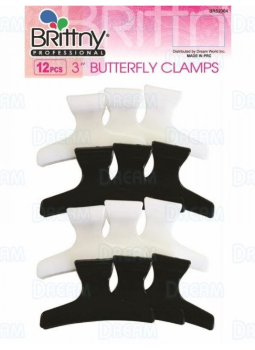 BRITTNY 12 PIECES 3&quot; BUTTERFLY CLAMPS