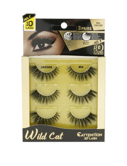 EBIN WILD CATTENTION 3D LASHES - 3 PAIRS