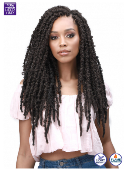 BOBBIBOSS 3X CALIF. BUTTERFLY LOCS CROCHET INTERLOCKING BRAIDING HAIR - 18&quot;