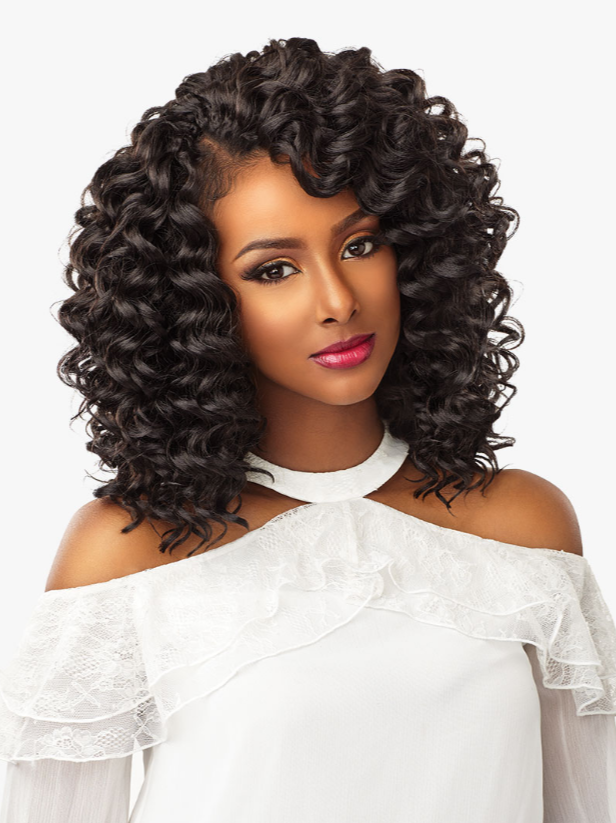 SENSATIONNEL - LULUTRESS - 2X DEEP WAVE 8&quot; CROCHET BRAIDING HAIR