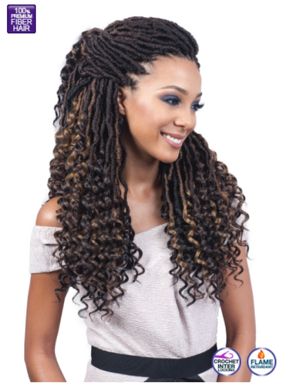 B0BBIBOSS - NU LOCS CURLY TIPS 20&quot; CROCHET BRAIDING HAIR