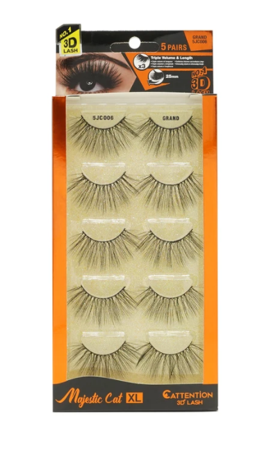 EBIN MAJESTIC CATTENTION 3D LASHES - 5 PAIRS