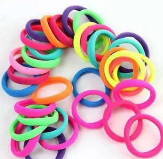 HAIR ACCESSORY - ELASTIC BAND PONYTAIL HOLDER 10PCS ASST