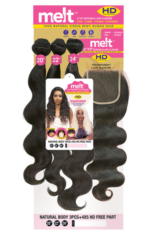 JANET COLLECTION - MELT NATURAL BODY WAVE 3PCS +4X5 HD FREE PART