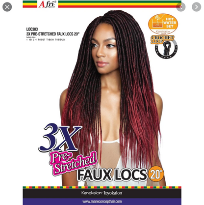 AFRI - LOC303 3X PRE-STRETCHED FAUX LOCS 20&quot;