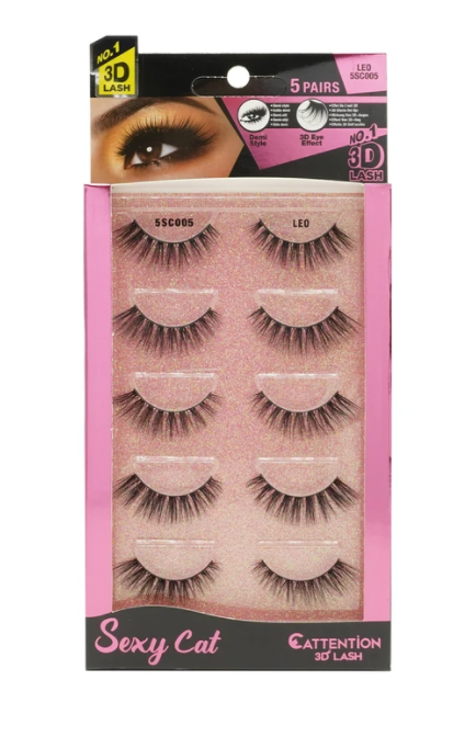 EBIN® SEXY CATTENTION 3D LASHES - 5 PAIRS