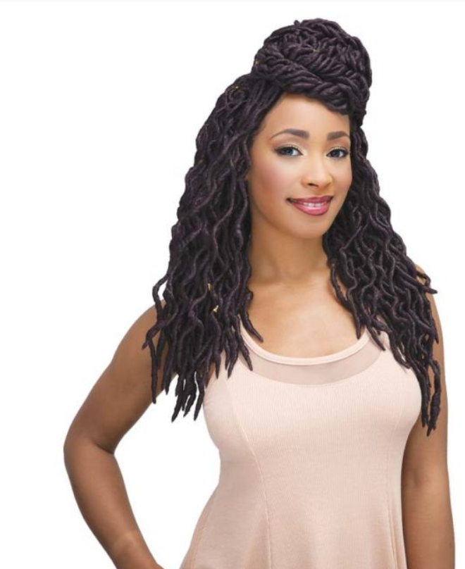 JANET COLLECTION - 2X MAMBO WAVE FAUX LOCS 18&quot; CROCHET BRAIDING HAIR