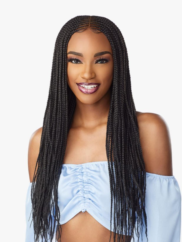 SENSATIONNEL - CLOUD9 SWISS LACE BRAIDED WIG - 4X5 CENTER PART FEED IN 28″