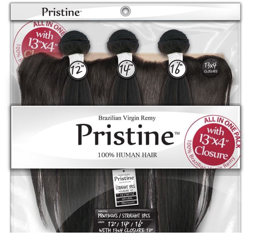 PRISTINE PRW1303L DEEP WAVE  3 PCS  18&quot;/20&quot;/22&quot; with 13x4 CLOSURE 14&quot;