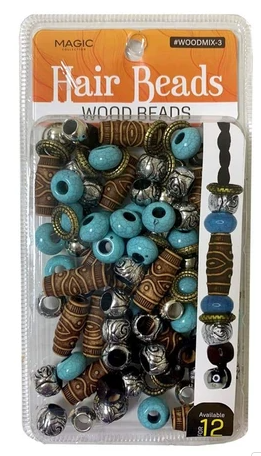 MAGIC COLLECTION WOODEN HAIR BEADS