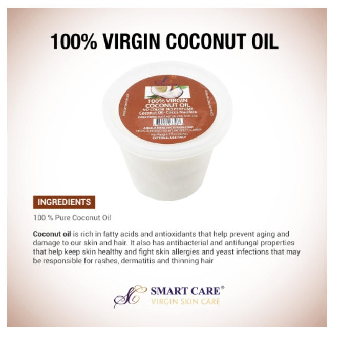 SMART CARE 100% VIRGIN COCONUT OIL 8OZ