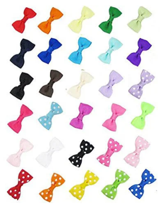 HAIR DECORATION- CLUB MINI BOW HAIR CLIPS - 10 Pack