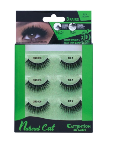 EBIN NATURAL CATTENTION 3D LASHES - 3 PAIRS